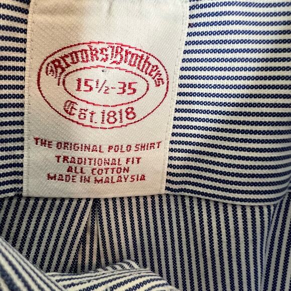 2 Brooks Brothers Original Polo Dress Shirt 15.5 Mens Button Up Blue Preppy Work - Picture 6 of 10